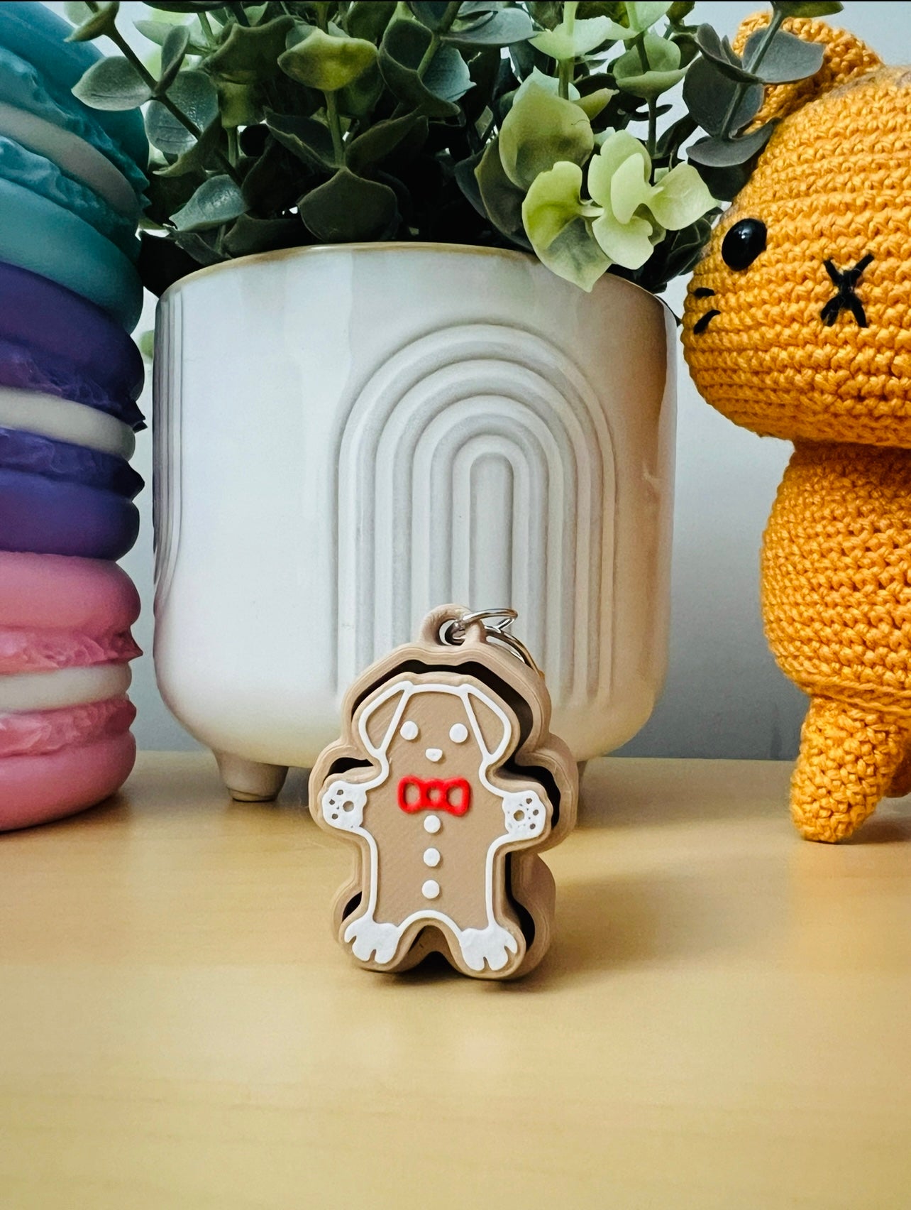 Gingerbread Cookie Fidget Clicker Keychain