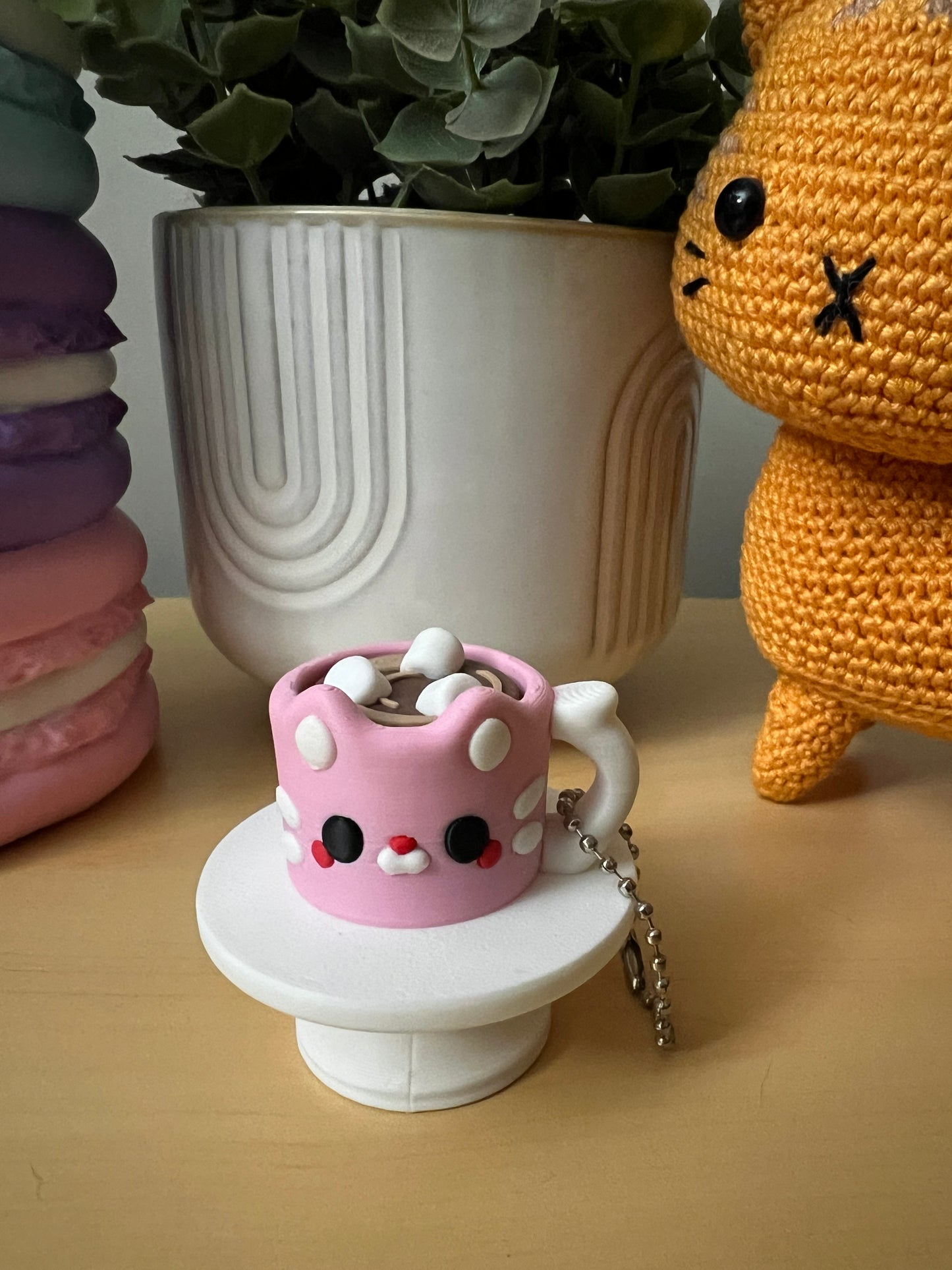 Kitty Cocoa Fidget Clicker Keychain