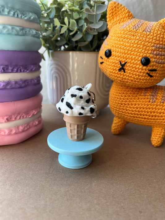 Ice Cream Cone Fidget Clicker Keychain