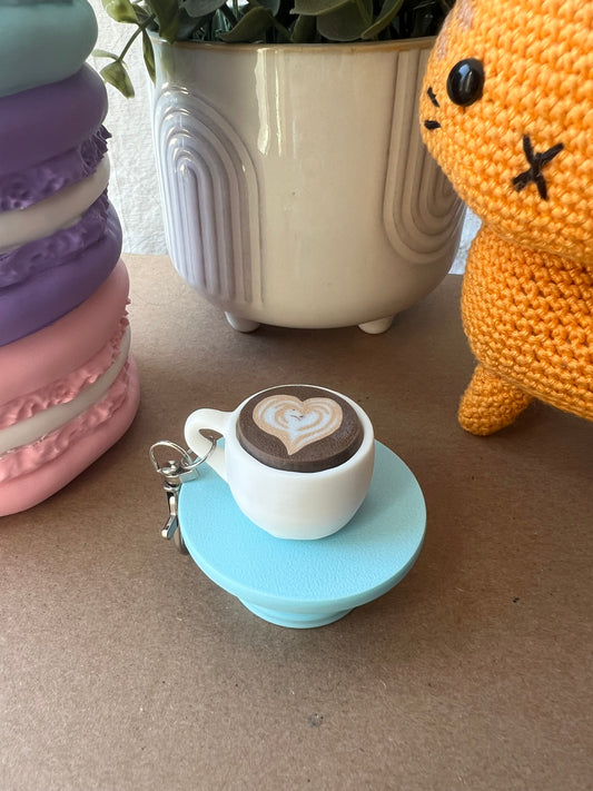 Latte Mug Fidget Clicker Keychain