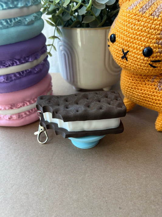 Ice Cream Sandwich Fidget Clicker Keychain