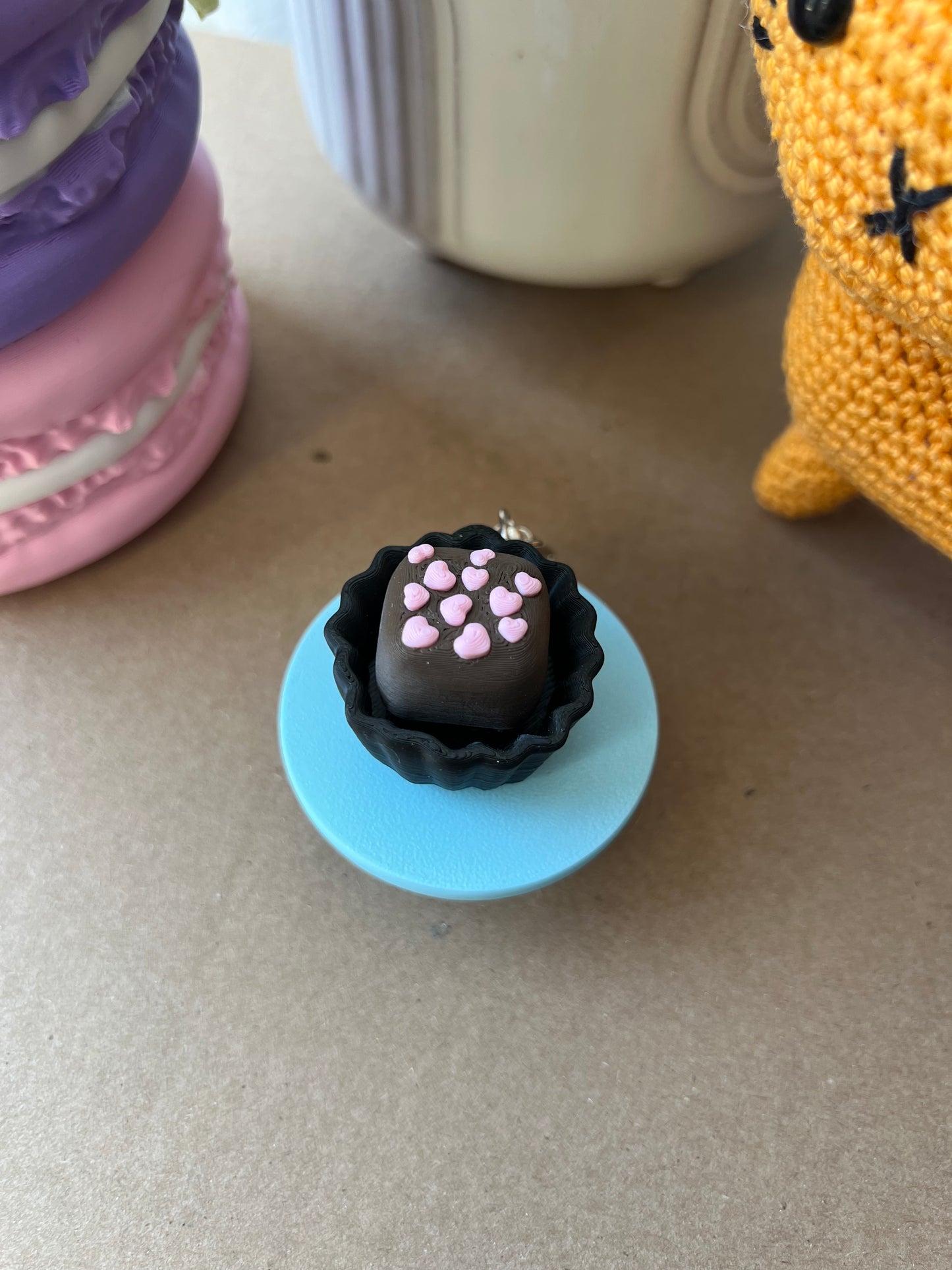 Chocolate Fidget Clicker Keychain