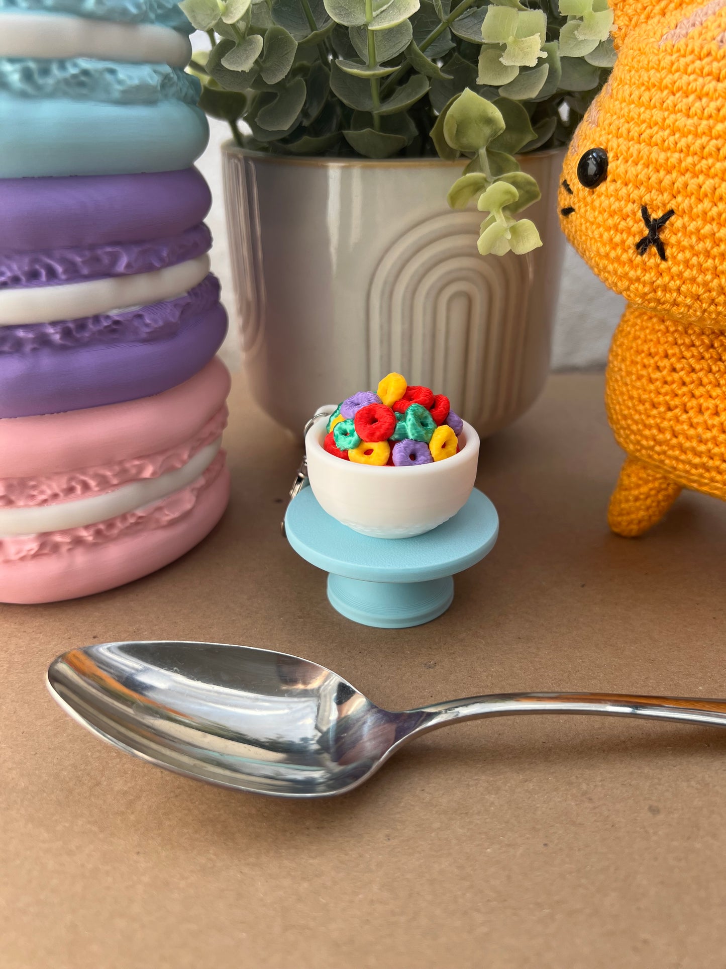 Cereal Bowl Fidget Clicker Keychain