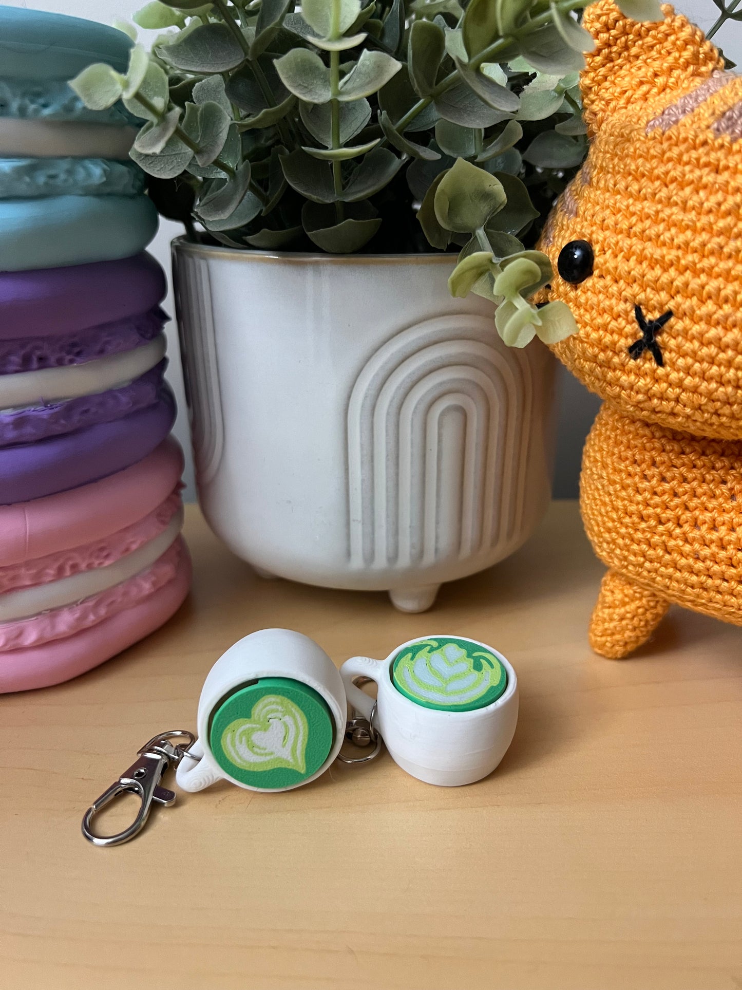 Matcha Fidget Clicker Keychain