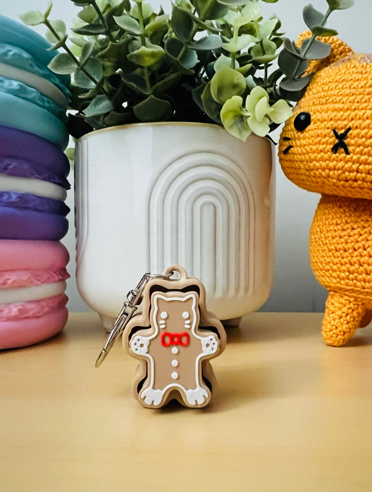 Gingerbread Cookie Fidget Clicker Keychain