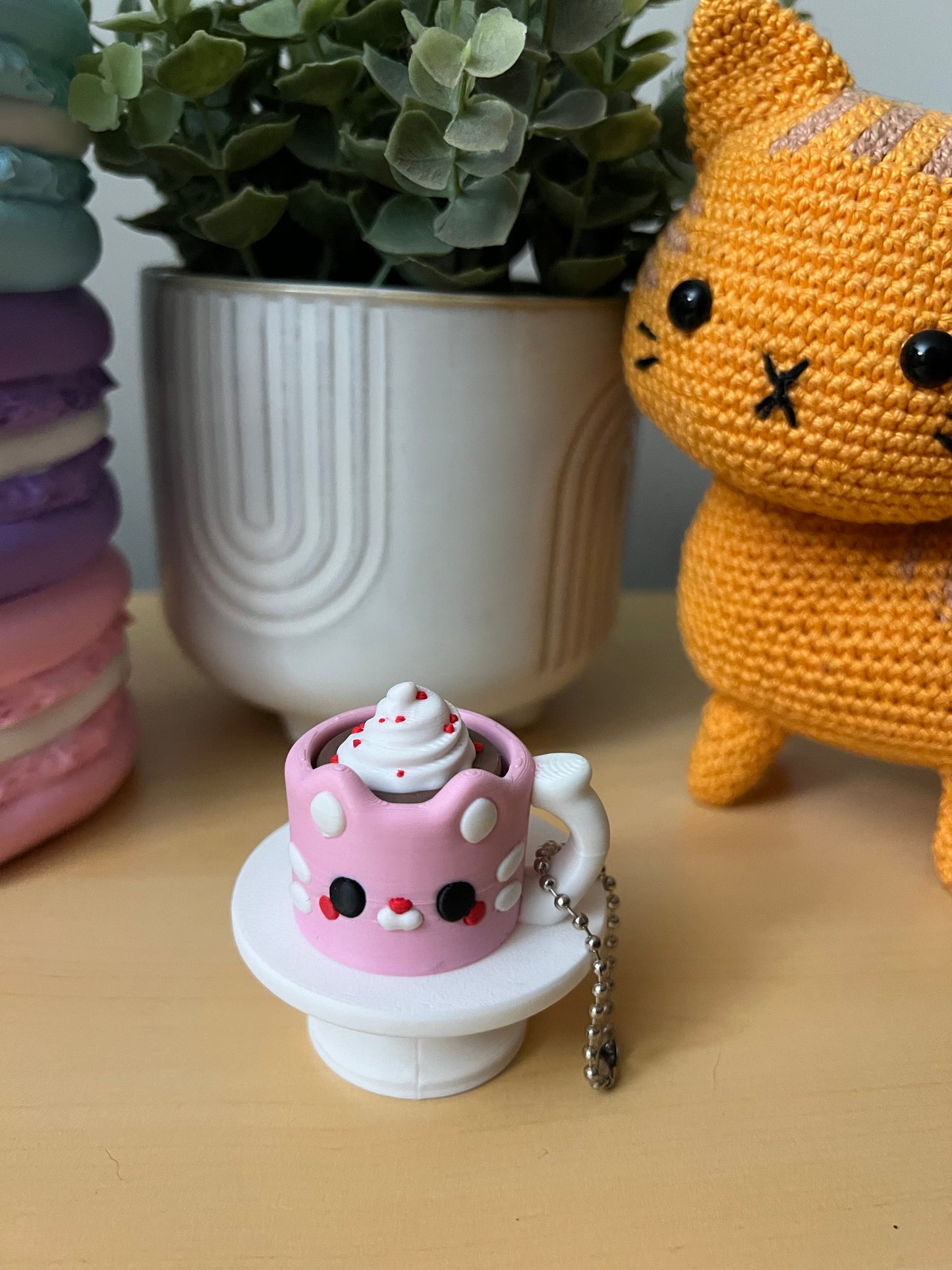 Kitty Cocoa Fidget Clicker Keychain