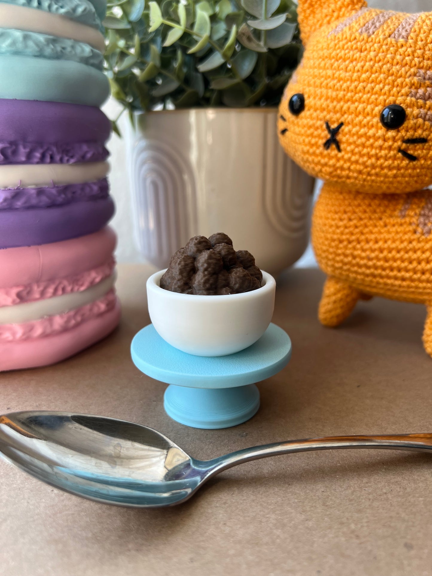 Cereal Bowl Fidget Clicker Keychain