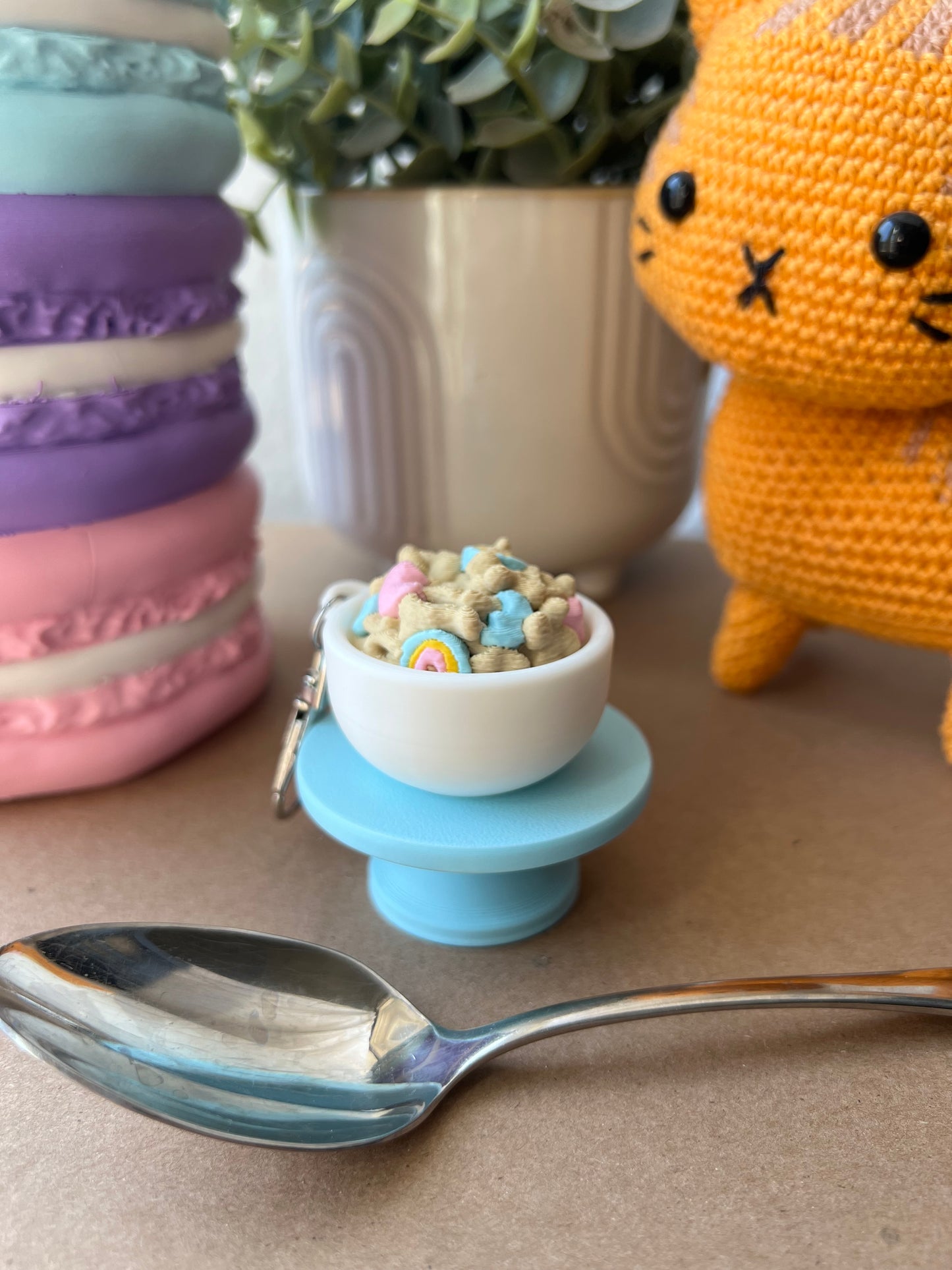 Cereal Bowl Fidget Clicker Keychain