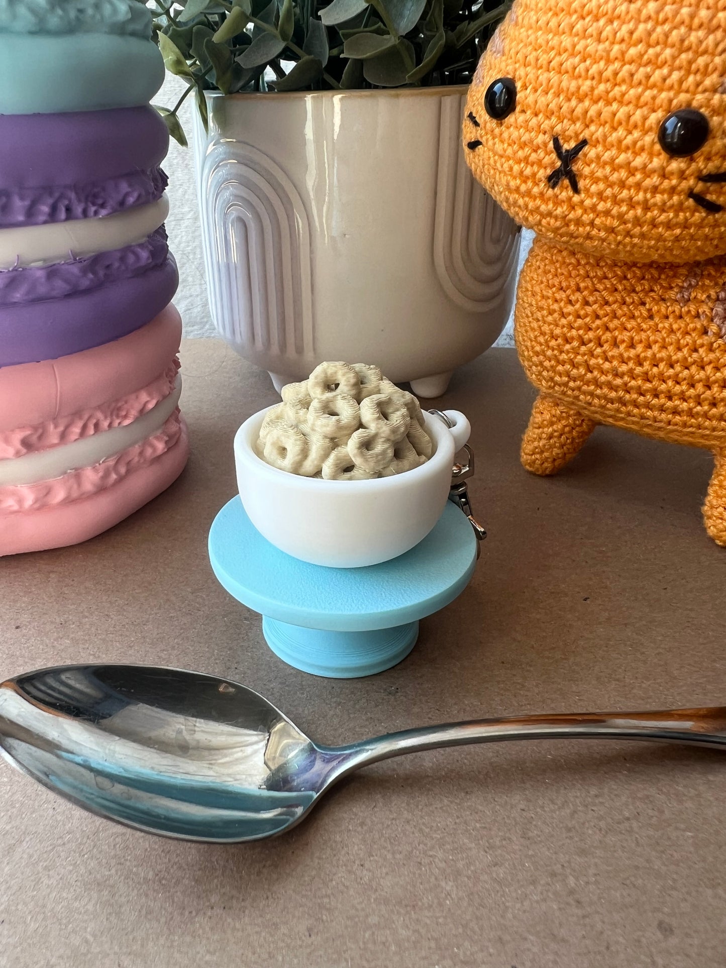 Cereal Bowl Fidget Clicker Keychain
