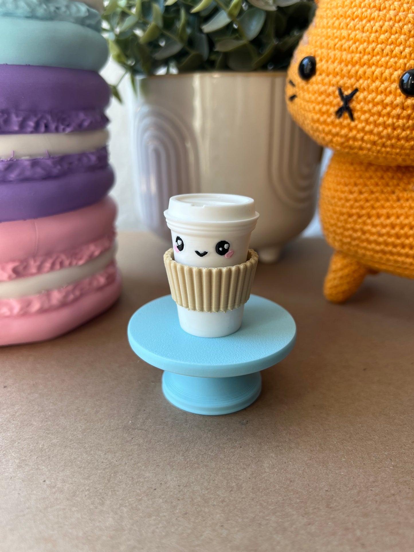 Coffee Cup Fidget Clicker Keychain