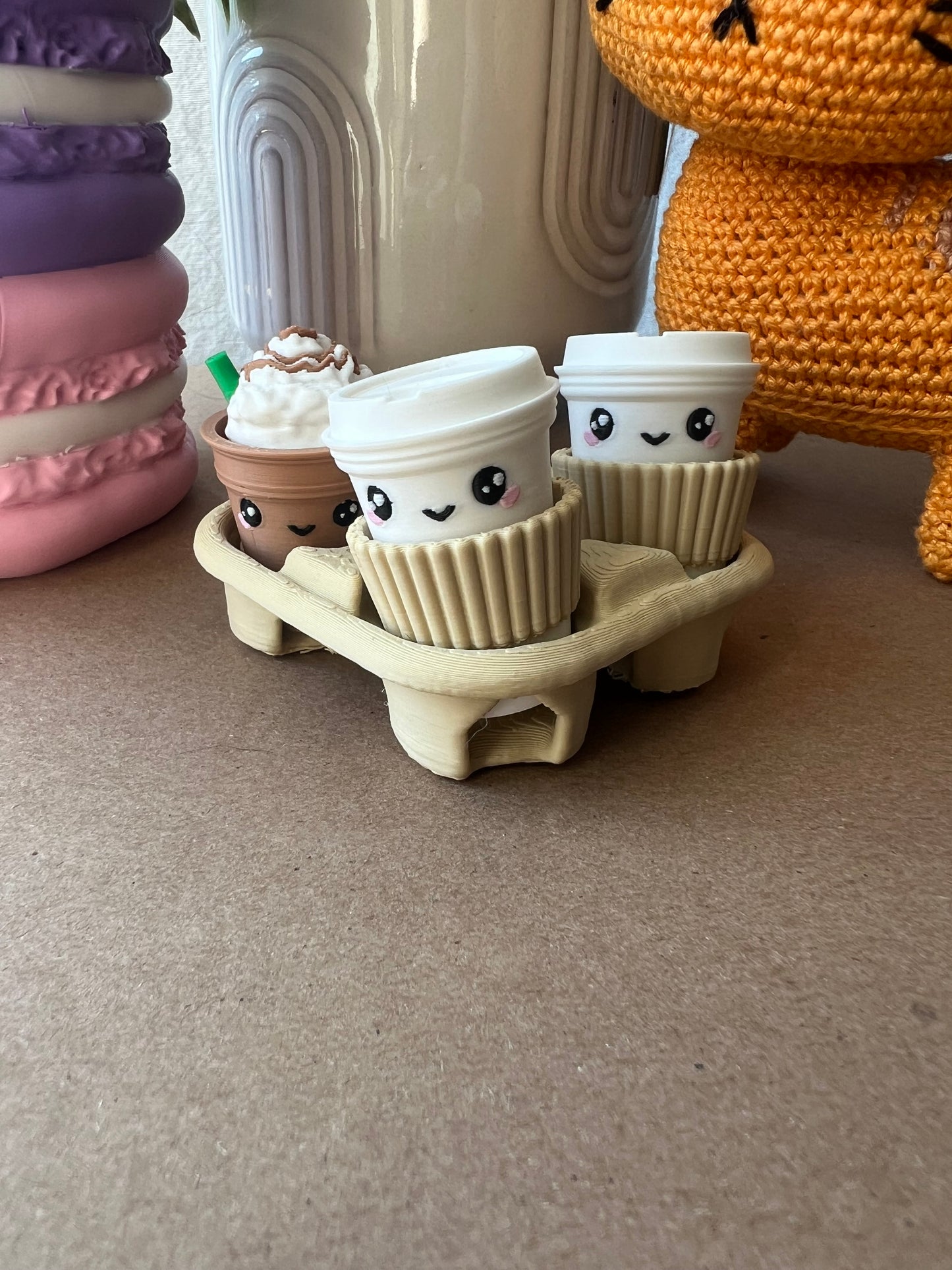 Coffee Cup Fidget Clicker Keychain