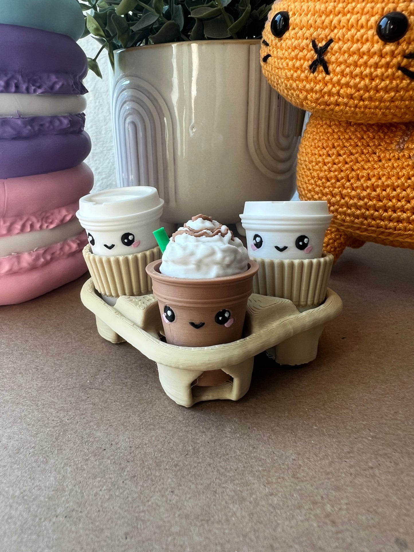 Caramel Frappe Fidget Clicker Keychain
