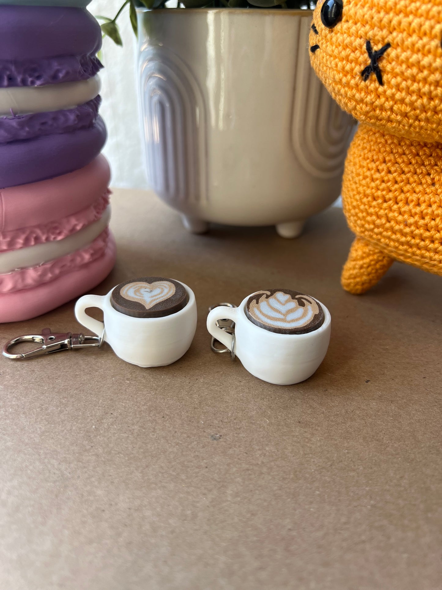 Latte Mug Fidget Clicker Keychain