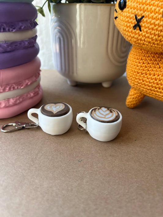 Latte Mug Fidget Clicker Keychain