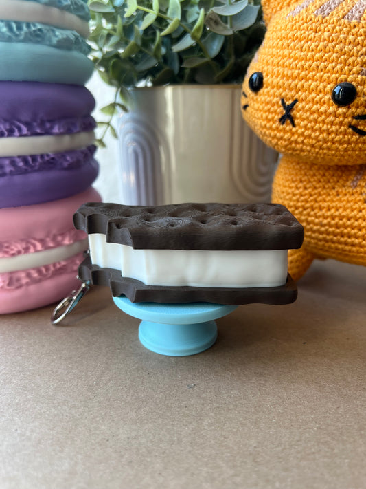 Ice Cream Sandwich Fidget Clicker Keychain