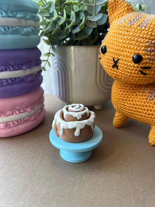 Cinnamon Bun Fidget Clicker Keychain
