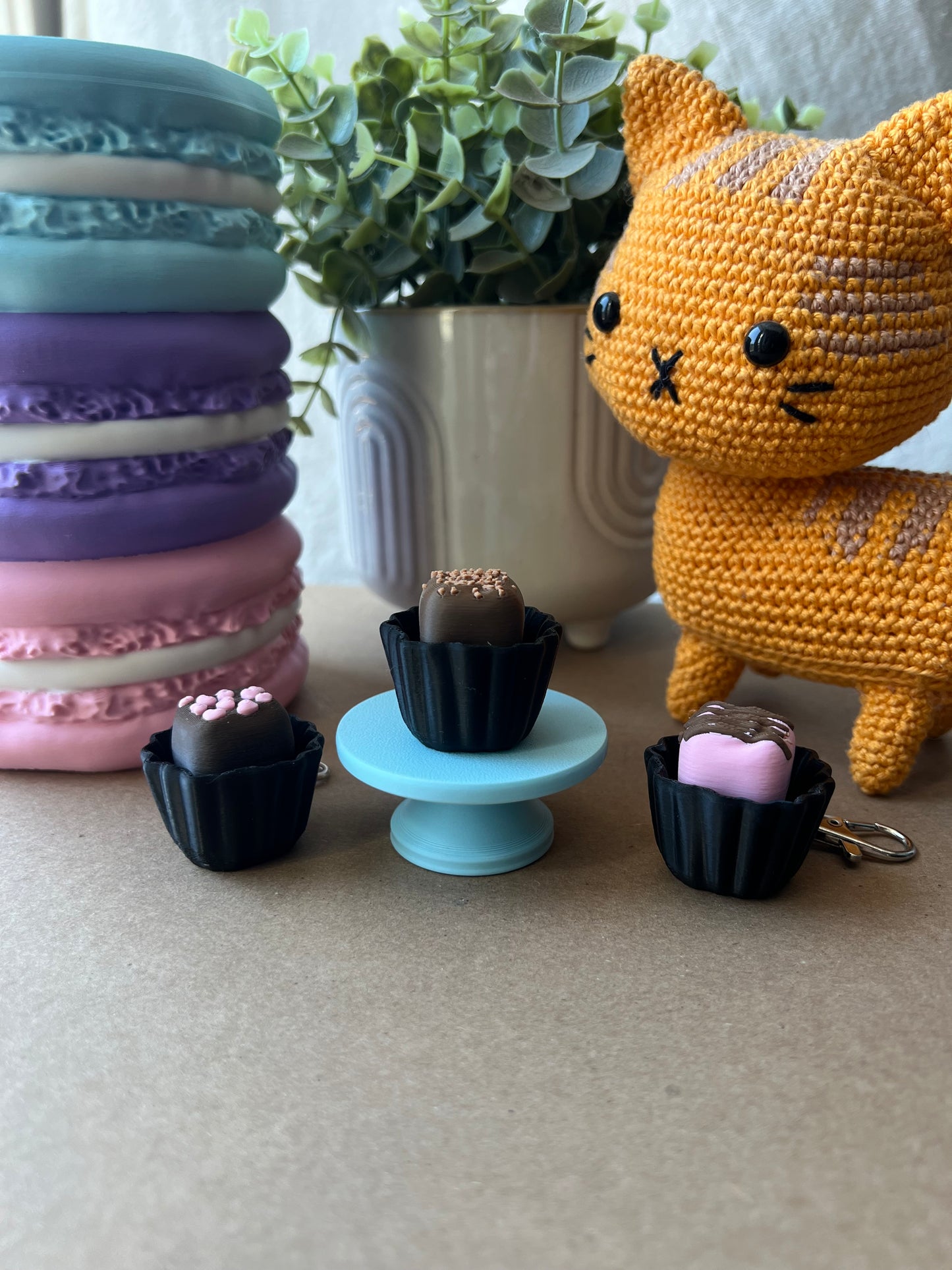 Chocolate Fidget Clicker Keychain