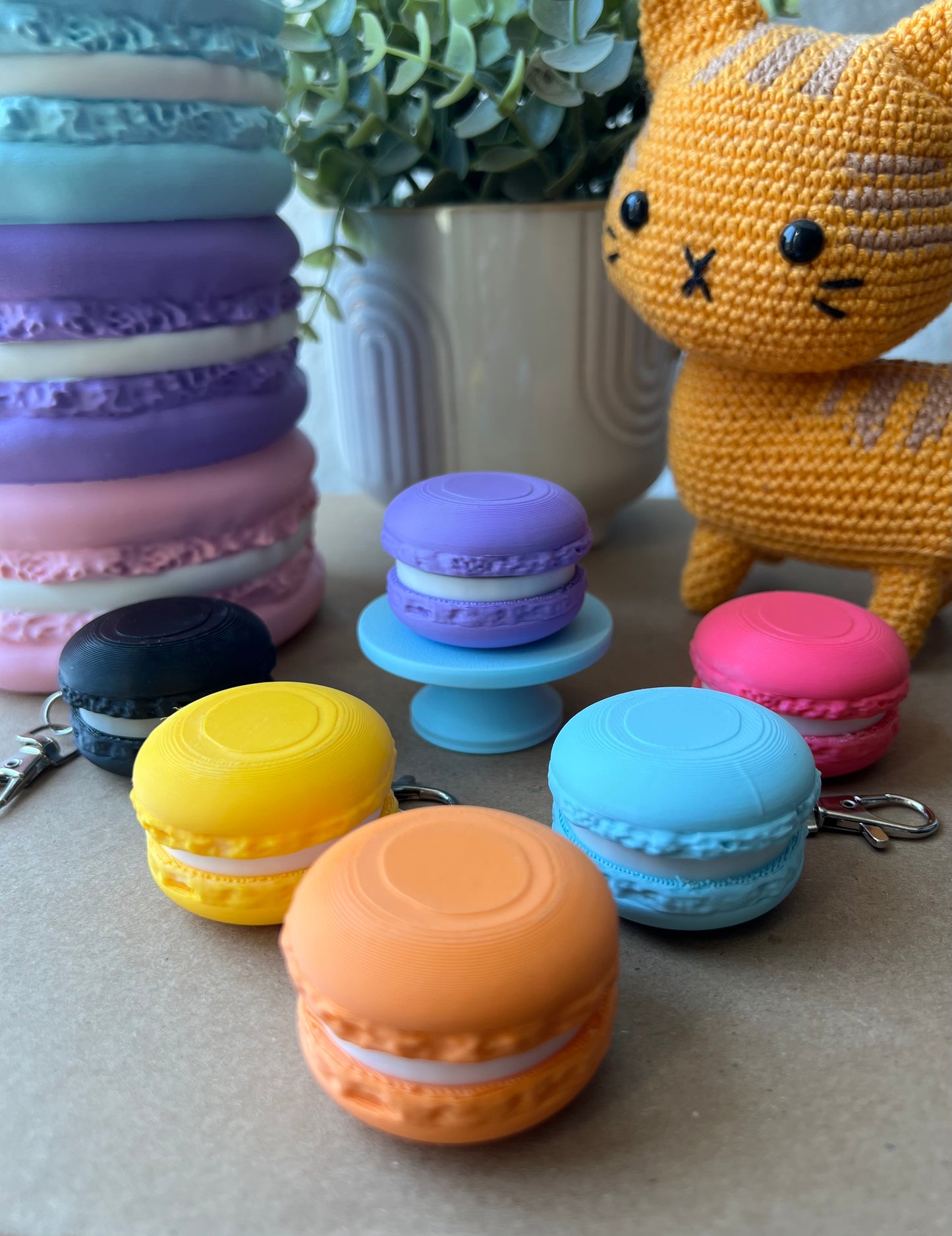 Macaron Fidget Clicker Keychain