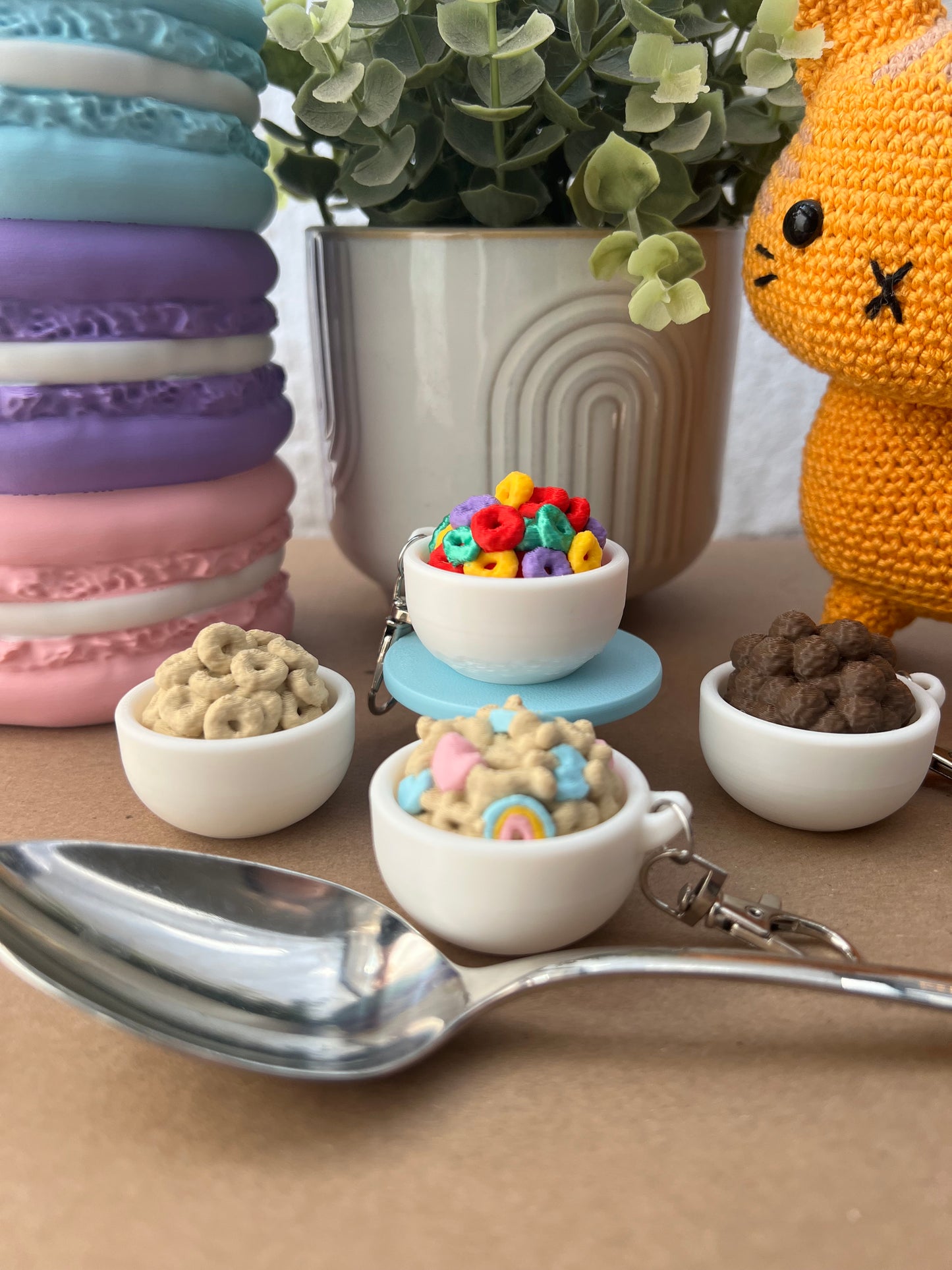 Cereal Bowl Fidget Clicker Keychain